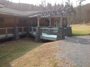 Heldeberg Bluestone veneer on walkway pillars
